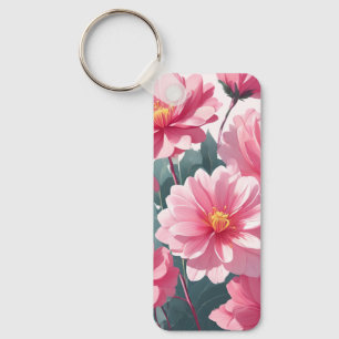 Roze Bloemen Sleutelhanger
