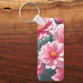 Roze Bloemen Sleutelhanger (Voorkant)