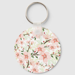 Roze bloemen sleutelhanger