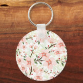 Roze bloemen sleutelhanger (Voorkant)
