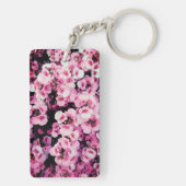 Roze bloemen sleutelhanger (achterkant)