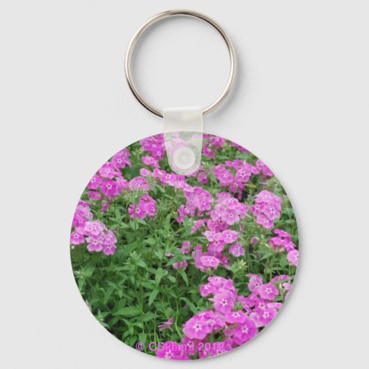 roze bloemen sleutelhanger (Voorkant)