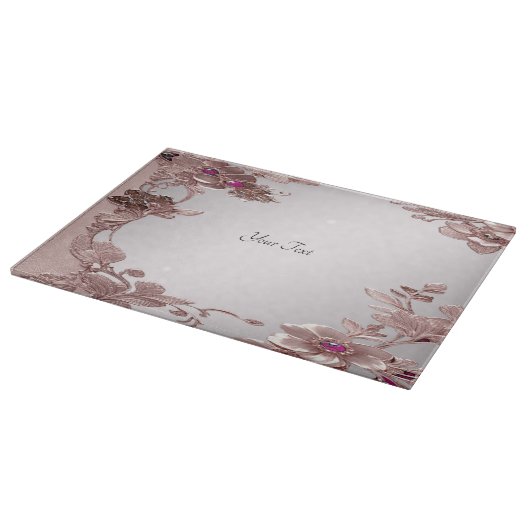 Roze  Bloemen Snijplank (Hoek)