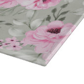 Roze bloemen snijplank (Hoek)