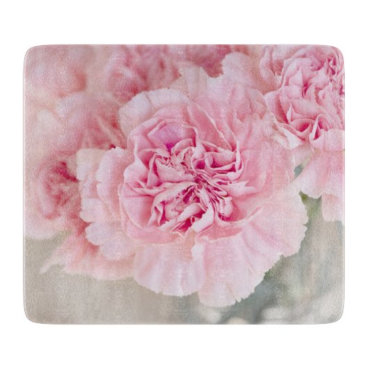 Roze bloemen snijplank (Voorkant)