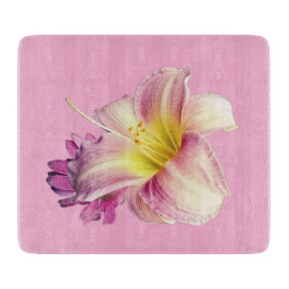 Roze bloemen snijplank