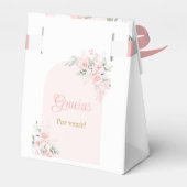 Roze Bloemen Spaans Baby shower Bedankdoosjes (Achterkant)