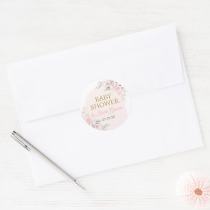 Roze Bloemen Spaans Baby shower Meisje Ronde Sticker
