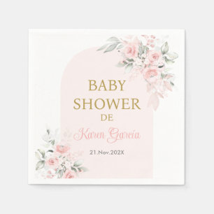 Roze Bloemen Spaans Baby shower Meisje Servet