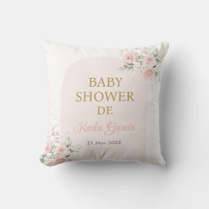 Roze Bloemen Spaans Baby shower Meisje Sierkussen