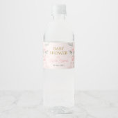Roze Bloemen Spaans Baby shower Meisje Waterfles Etiket (Voorkant)