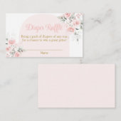 Roze Bloemen Spaans Luier Raffle Baby shower Meisj Informatiekaartje (Voorkant / Achterkant)