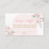 Roze Bloemen Spaans Luier Raffle Baby shower Meisj Informatiekaartje (Voorkant)