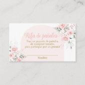 Roze Bloemen Spaans Luier Raffle Baby shower Meisj Informatiekaartje (Voorkant)