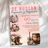 Roze Bloemen Spaans Western Cowboy 60ste verjaarda Kaart