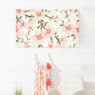 Roze bloemen spandoek