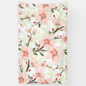 Roze bloemen spandoek (Verticaal)