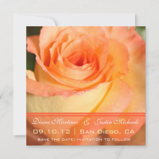 Roze bloemen sparen de Datum Save The Date (Voorkant)