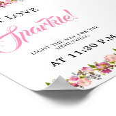 Roze Bloemen Sparkle Verstuur Poster (Hoek)