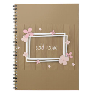 Roze bloemen spiraalfoto Notitieboek