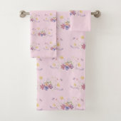 Roze Bloemen Spray Boeket Bad Handdoek (Insitu)