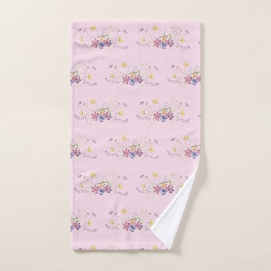 Roze Bloemen Spray Boeket Bad Handdoek (Handdoek)