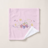 Roze Bloemen Spray Boeket Bad Handdoek (Wasdoekje)