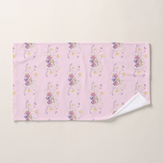 Roze Bloemen Spray Boeket Bad Handdoek (Handdoek)