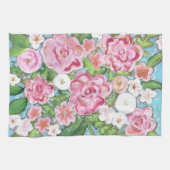 Roze Bloemen Spring Blooms Keuken Handdoek (Horizontaal)