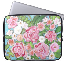 Roze Bloemen Spring Blooms Laptop Sleeve