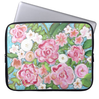 Roze Bloemen Spring Blooms Laptop Sleeve