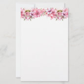 Roze Bloemen Stationery papier (Voorkant)
