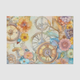  Roze Bloemen Steampunk Tissuepapier