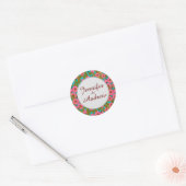 Roze bloemen Sticker (Envelop)