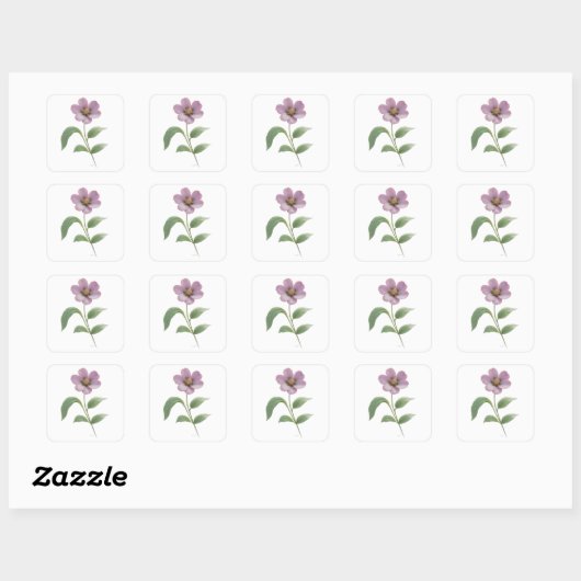  ROZE BLOEMEN STICKER (Vel)