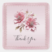Roze bloemen Sticker (Voorkant)