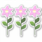 Roze bloemen Sticker (Voorkant)
