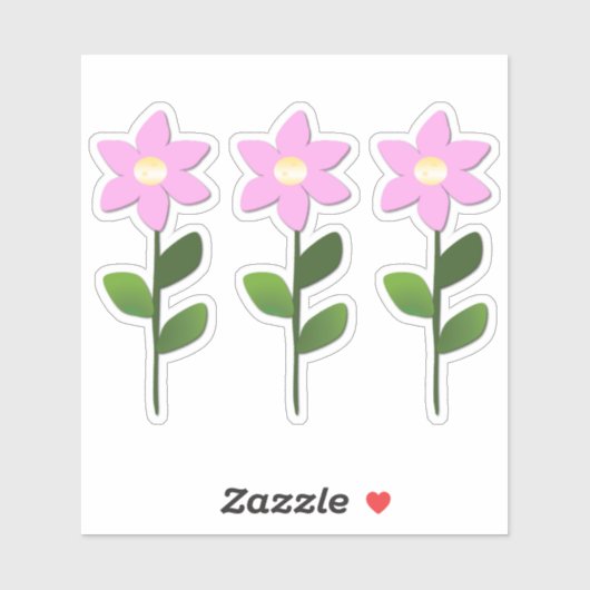 Roze bloemen Sticker (Vel)