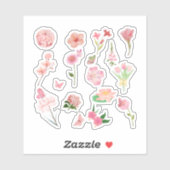 Roze bloemen stickerpakket sticker (Vel)