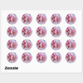 Roze bloemen Stickers (Vel)