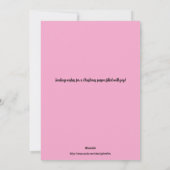 Roze Bloemen Stijl Kerst Ornament Flat Feestdagenkaart (Achterkant)