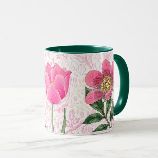Roze Bloemen  Stijl Mok Cup (Voorkant rechts)