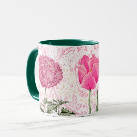 Roze Bloemen  Stijl Mok Cup (Voorkant links)