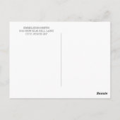 Roze Bloemen Stippen Adreswijziging Briefkaart (Achterkant)