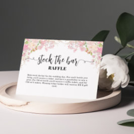 Roze Bloemen Stock de bar Vrijgezellenfeest Informatiekaartje