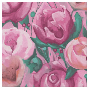 Roze bloemen stof