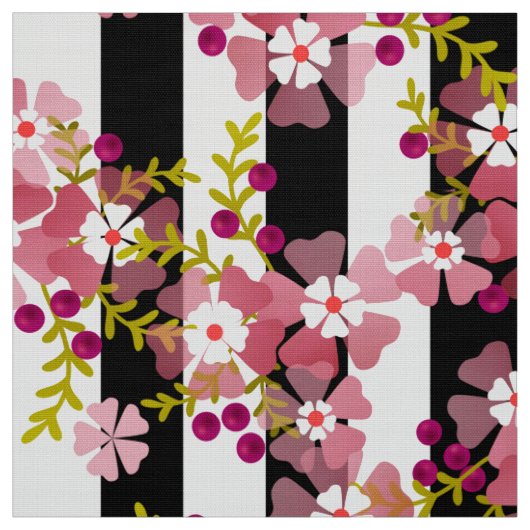 Roze bloemen stof (Swatch)