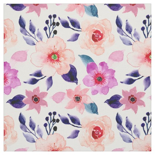 Roze bloemen stof (Swatch)