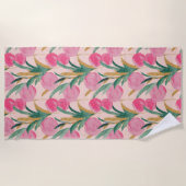 Roze bloemen strandlaken (Voorkant)