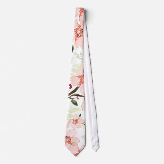 Roze bloemen stropdas (Voorkant)